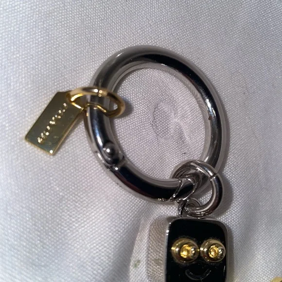 Coach Vintage Silver & Gold Metallic Robot Keychain - Picture 5 of 6